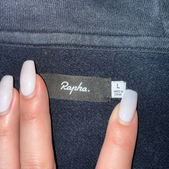 Rapha Cotton Logo Full Zip Hoodie Mens Size Large Navy Blue - Picture 3 of 6